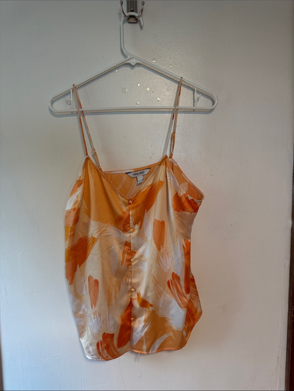 Orange Brushstroke Satin Cami Top